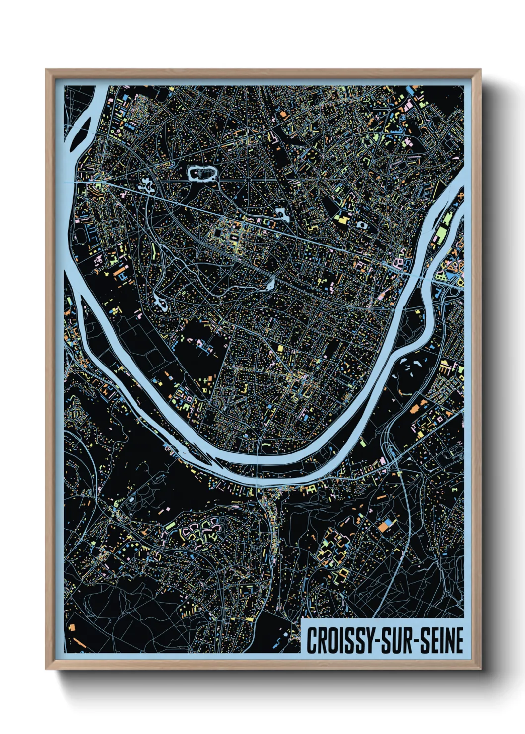 Une affiche de carte sur Croissy-sur-Seine