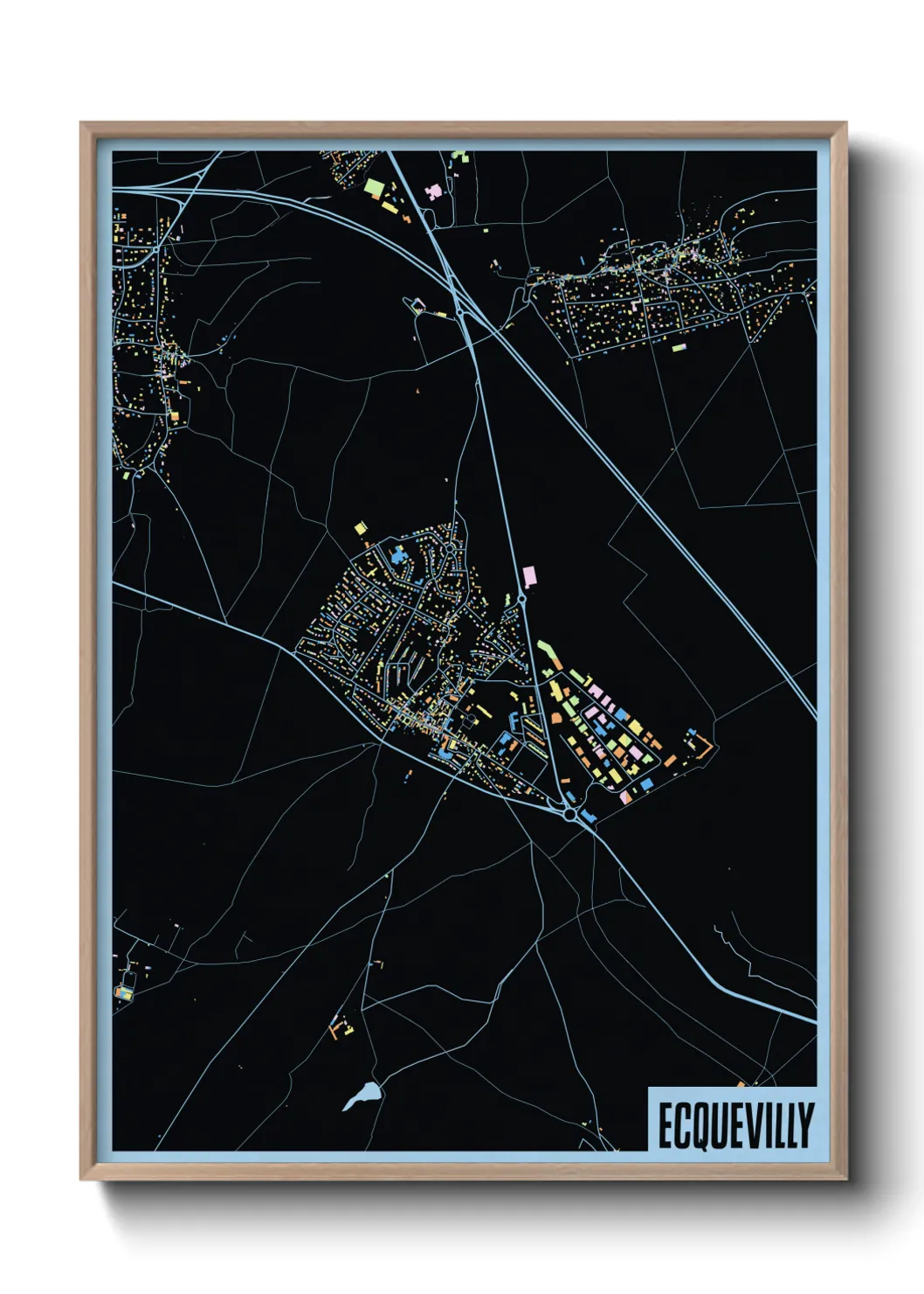 Une affiche de carte sur Ecquevilly