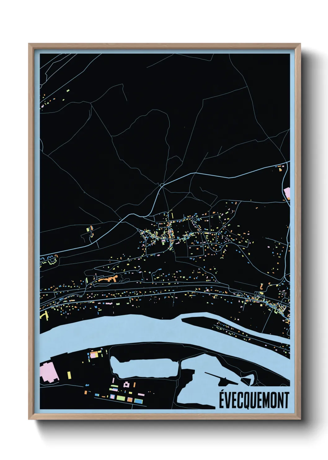 Une affiche de carte sur Évecquemont