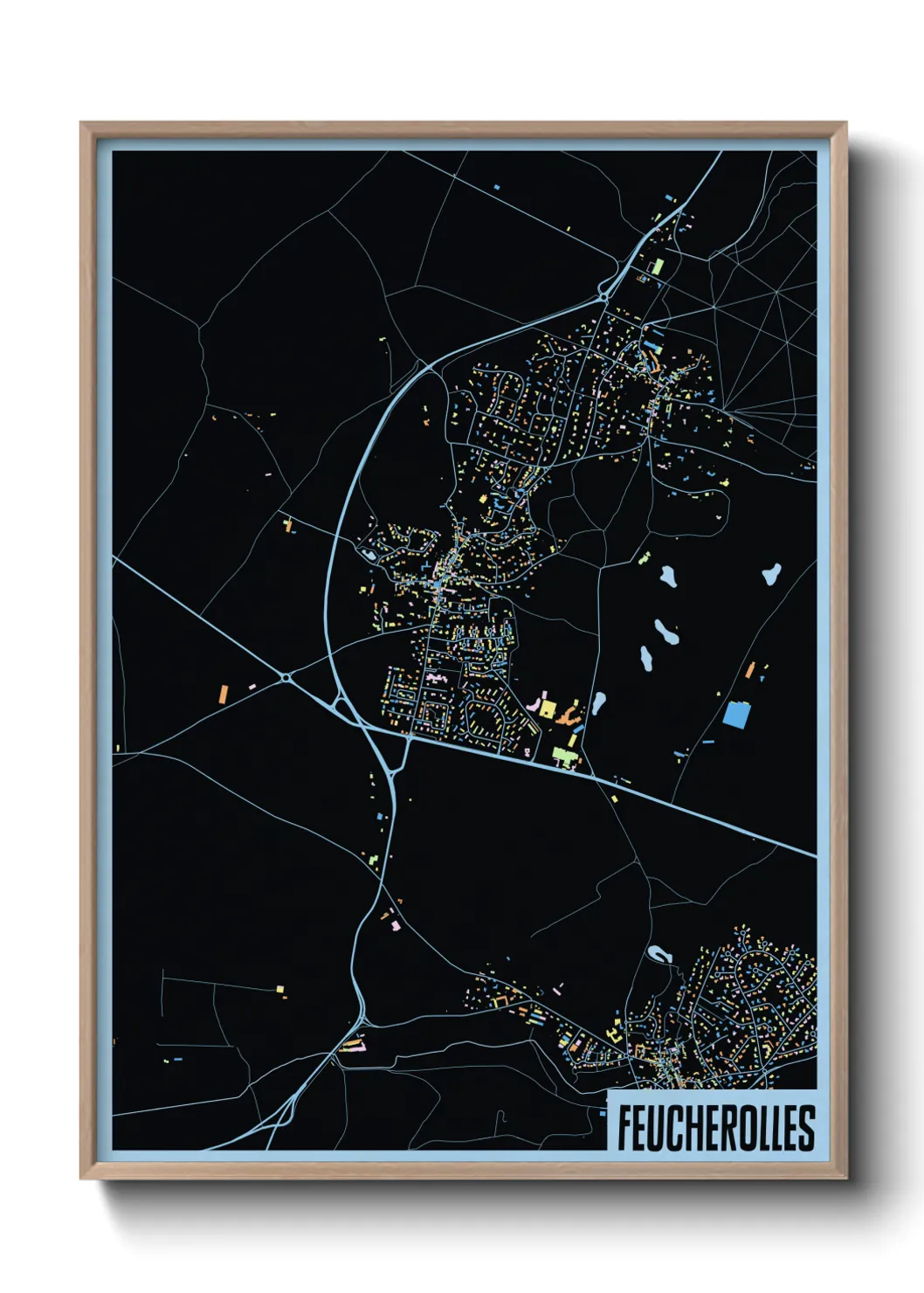 Une affiche de carte sur Feucherolles