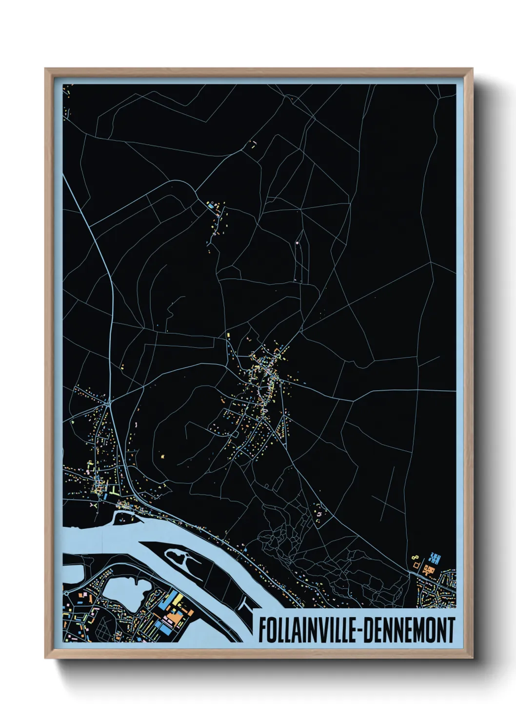 Un poster carteFollainville-Dennemont