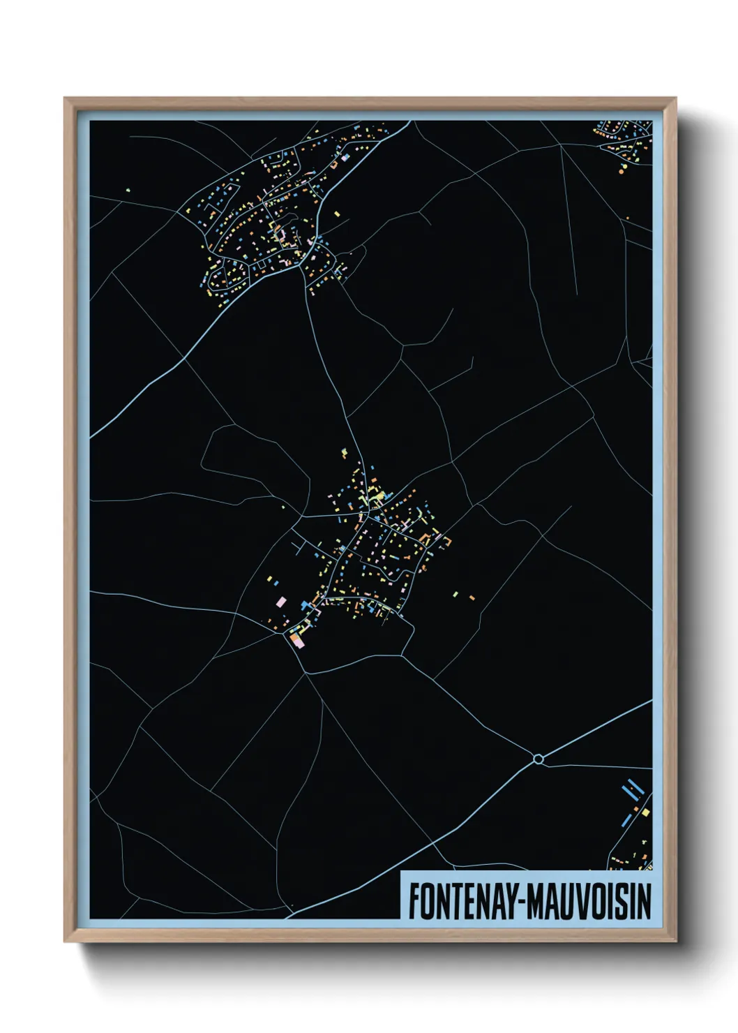 Une affiche de carte sur Fontenay-Mauvoisin
