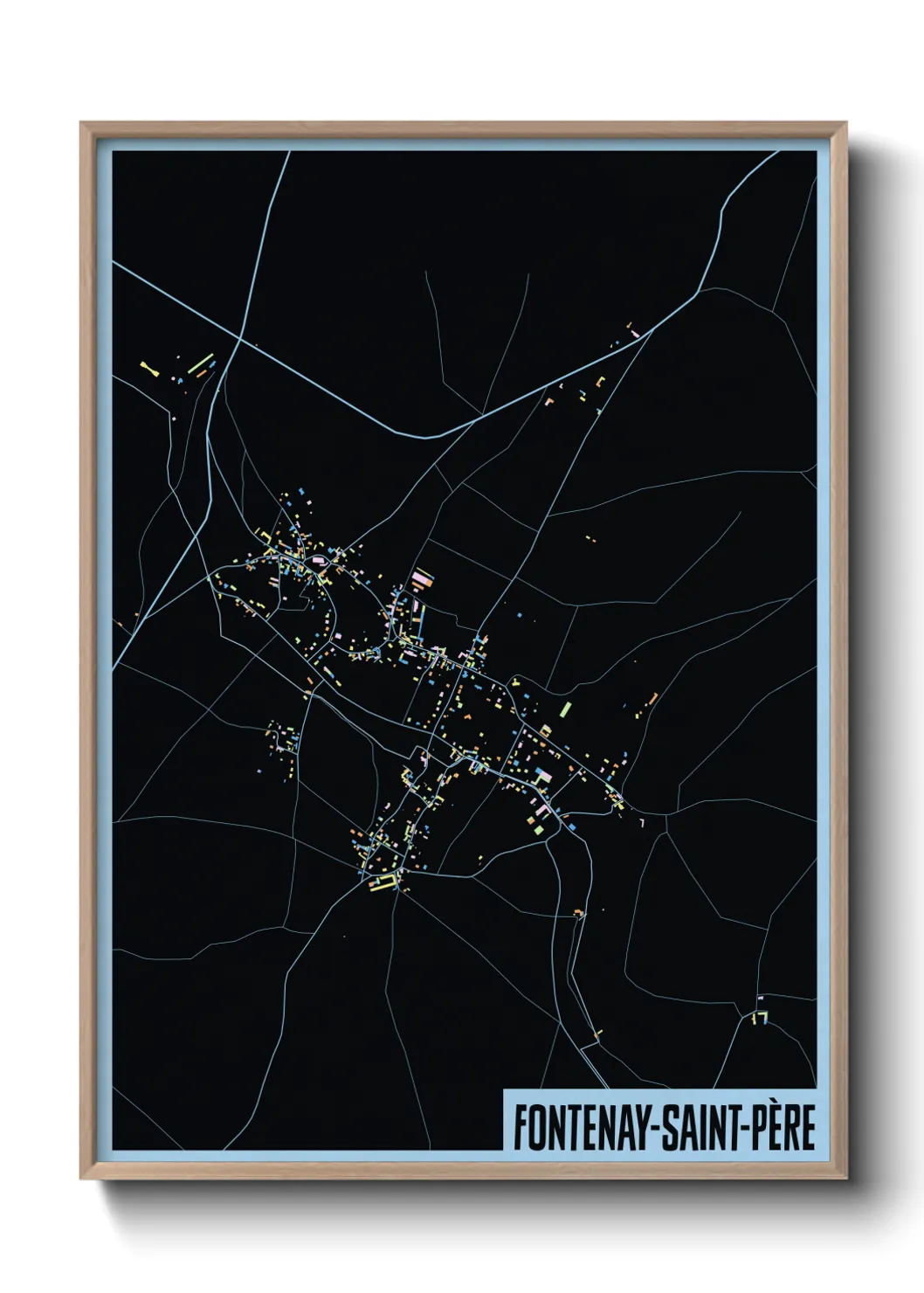 Une affiche de carte sur Fontenay-Saint-Père