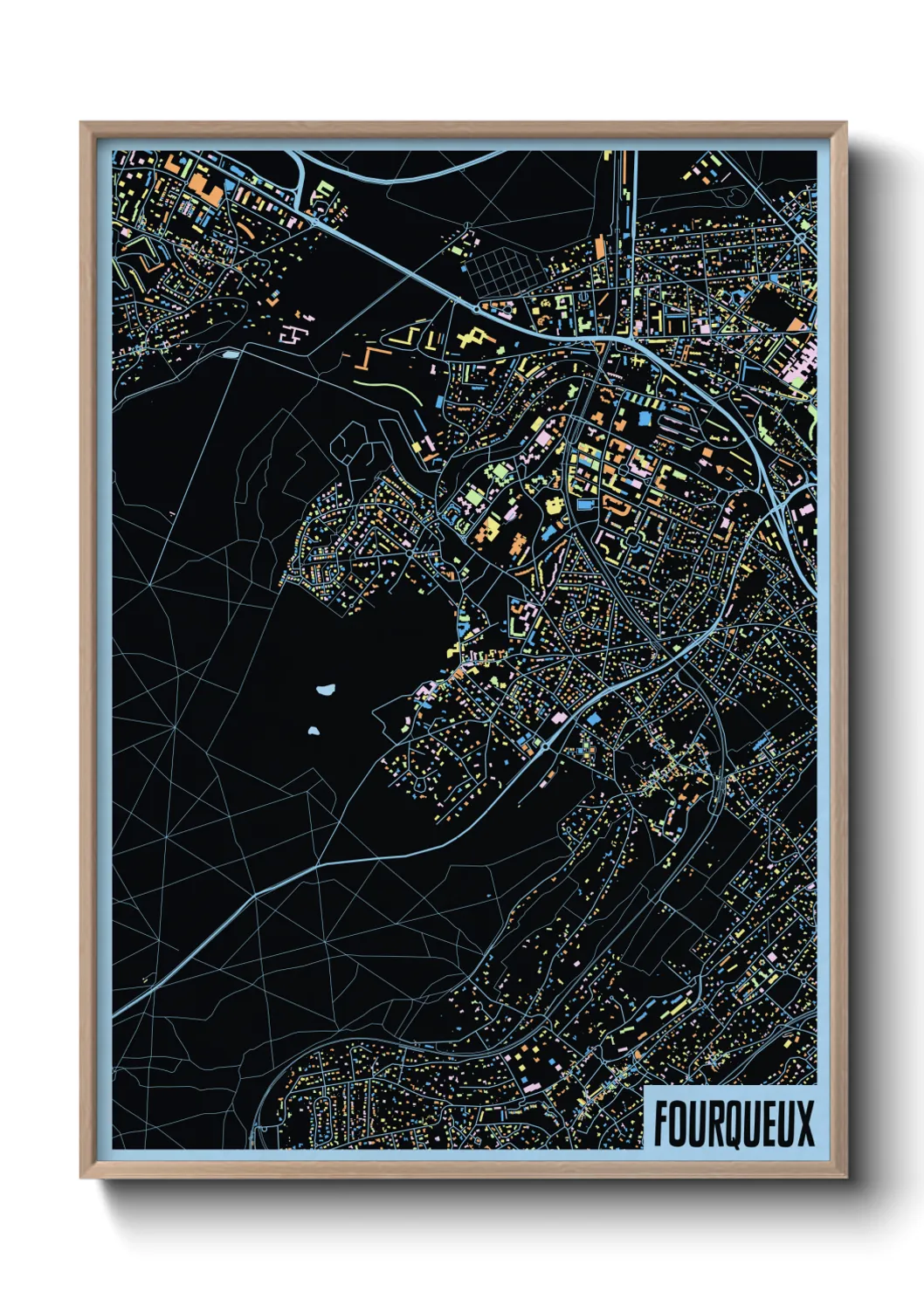 Une affiche de carte sur Fourqueux