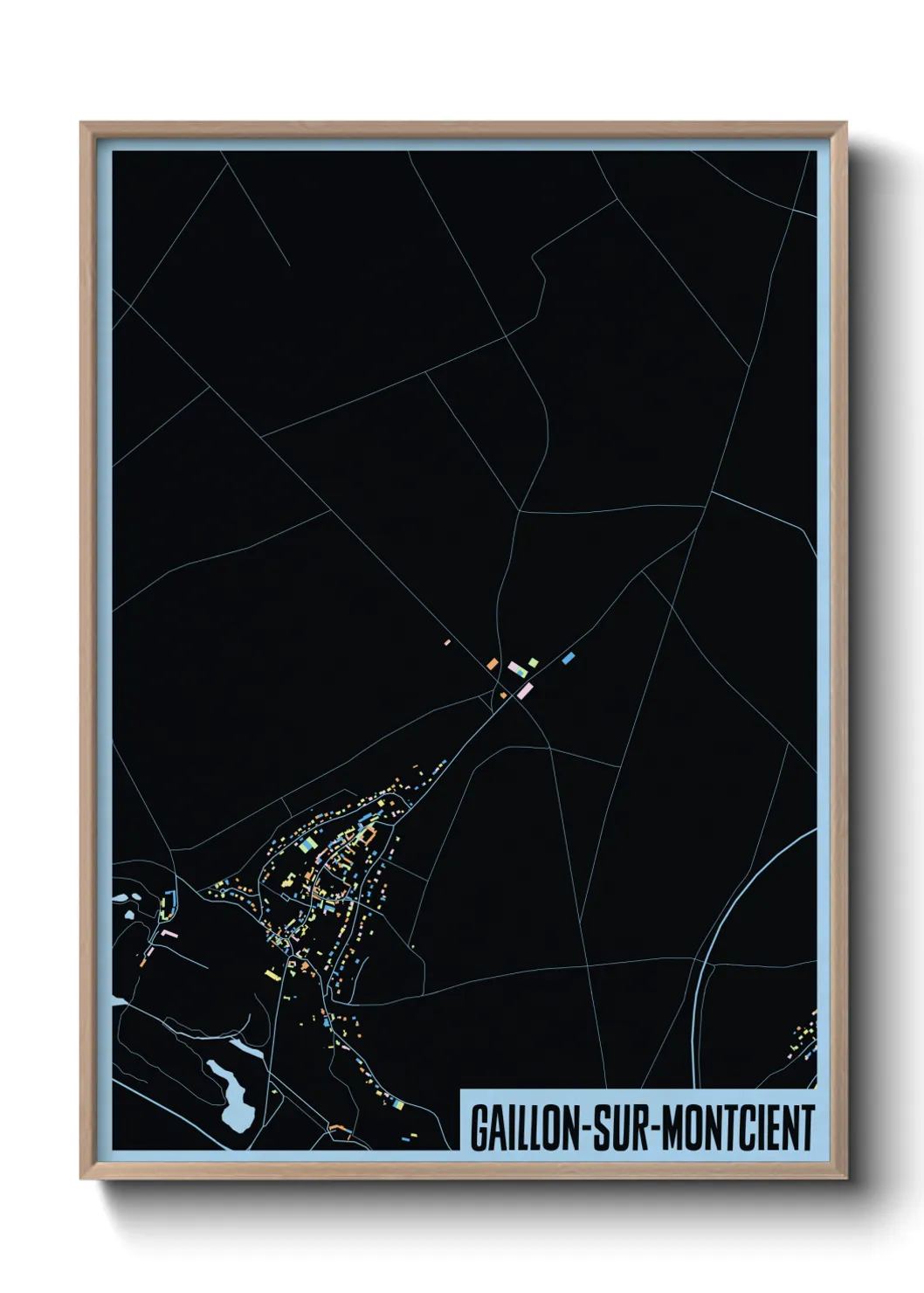 Une affiche de carte sur Gaillon-sur-Montcient