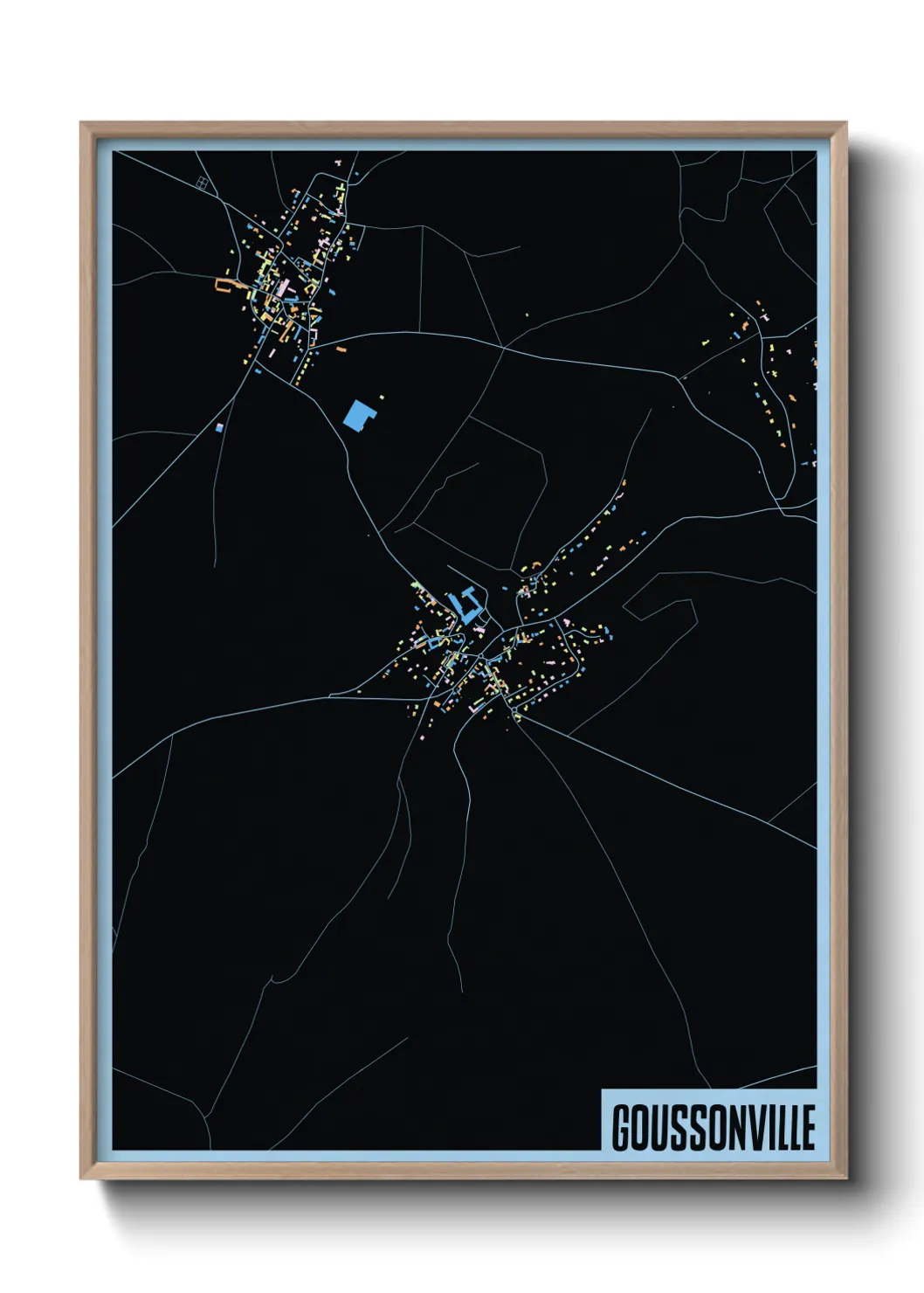 Une affiche de carte sur Goussonville