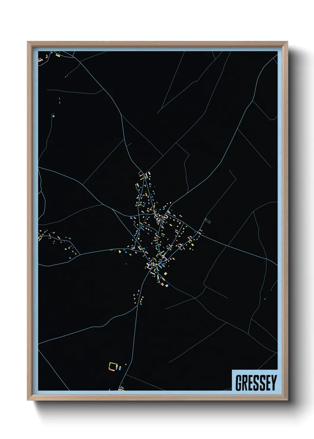 Une affiche de carte sur Gressey