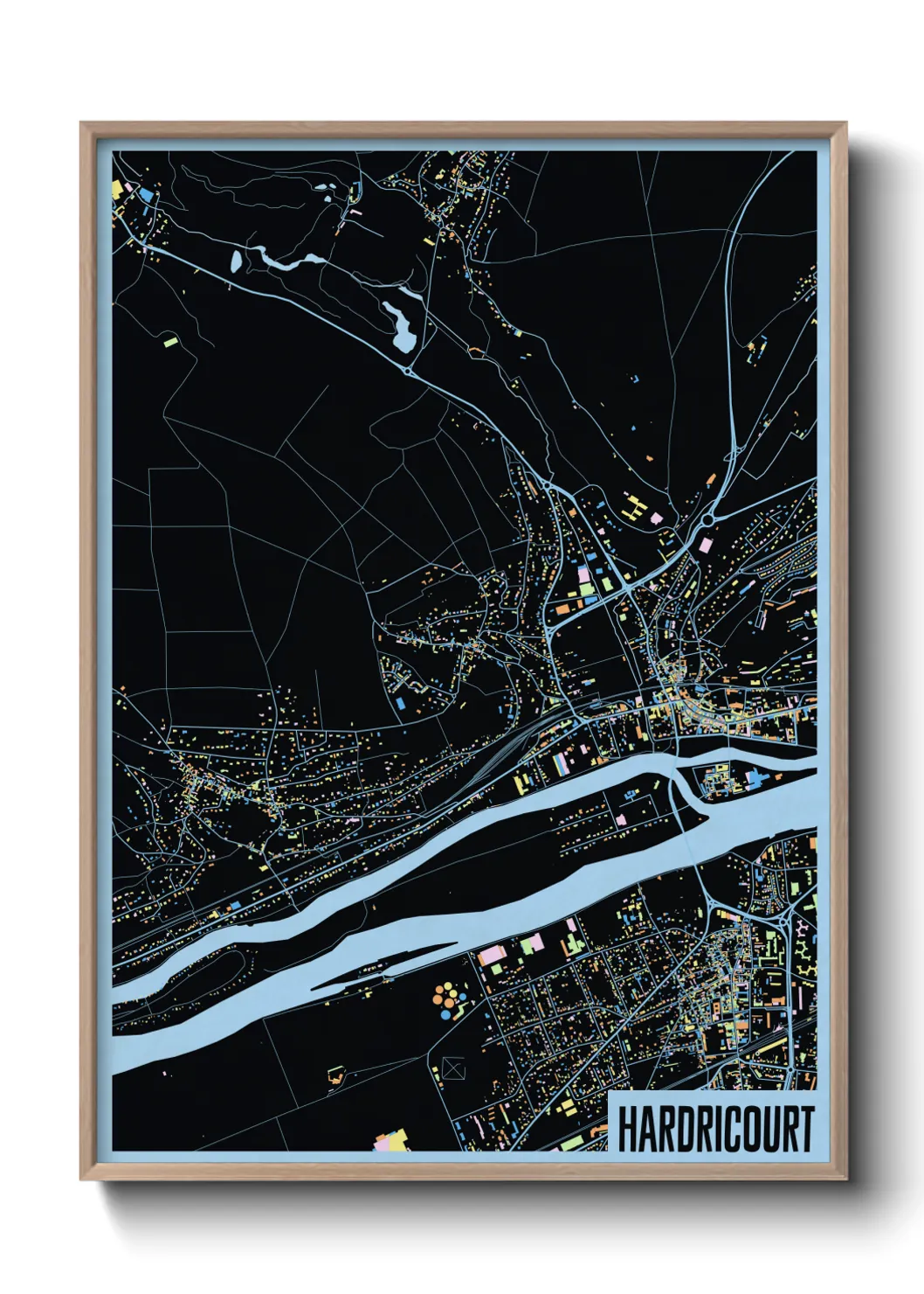 Une affiche de carte sur Hardricourt