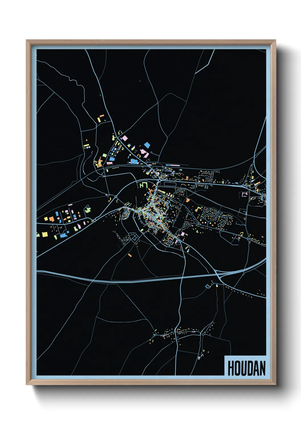 Une affiche de carte sur Houdan