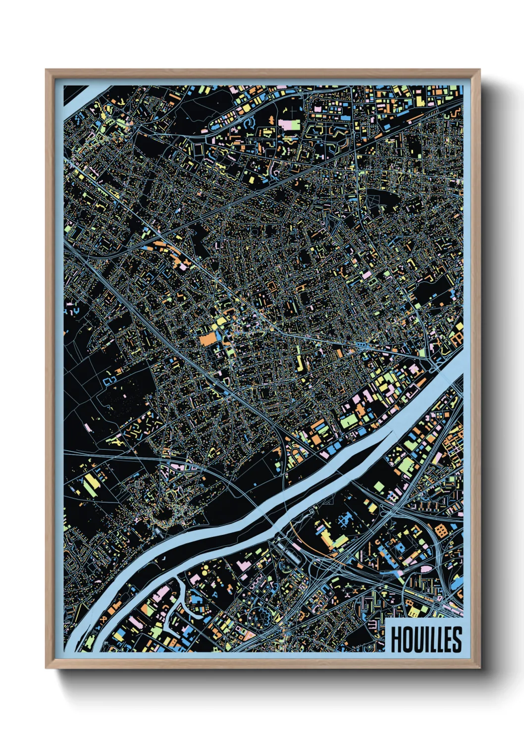 Une affiche de carte sur Houilles