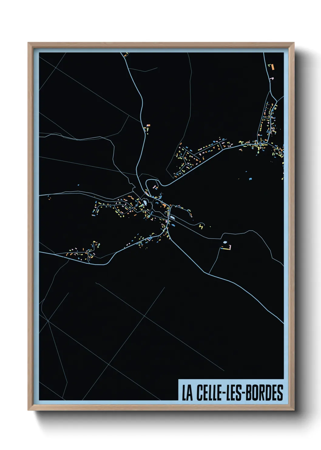 Une affiche de carte sur La Celle-les-Bordes