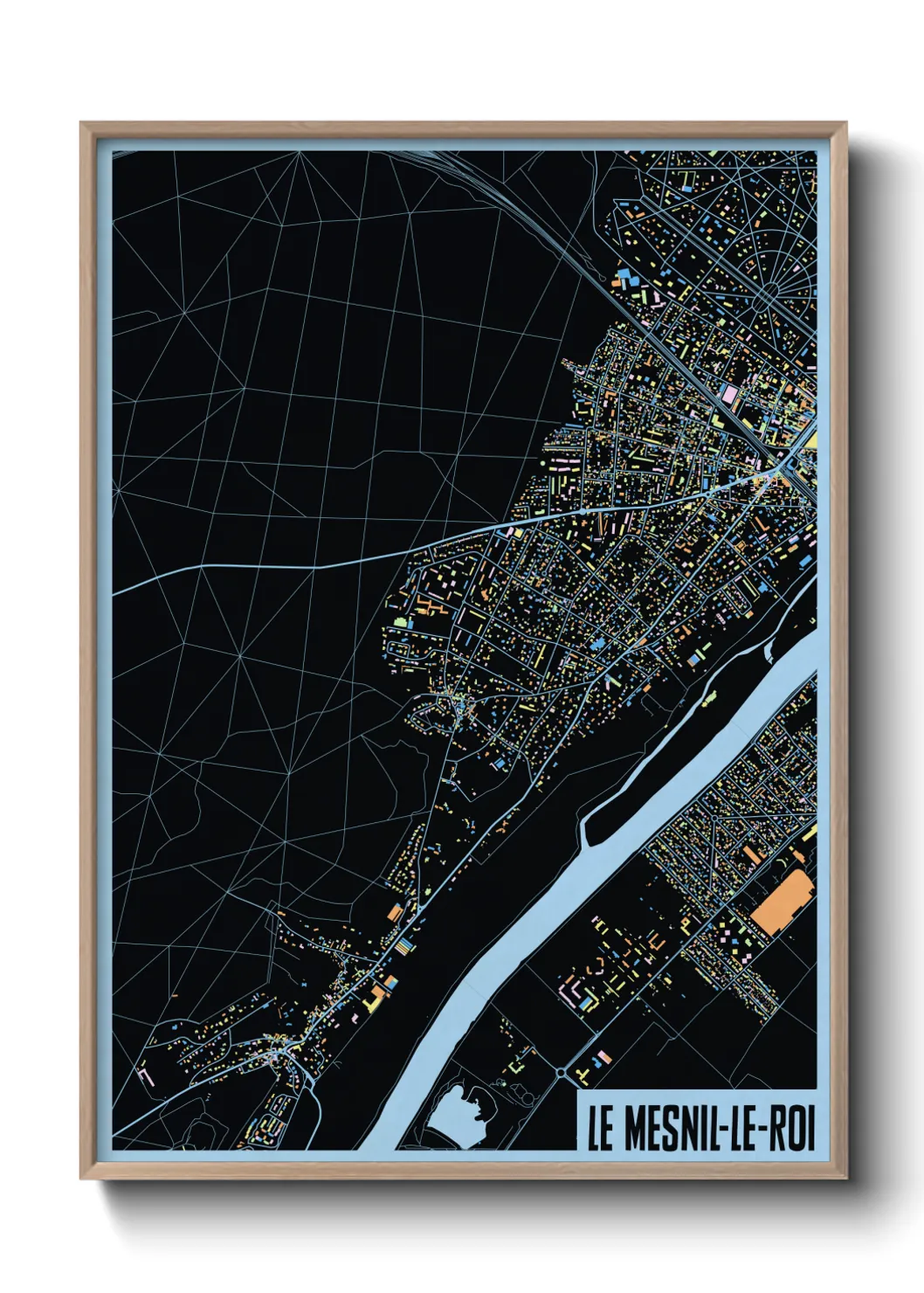 Une affiche de carte sur Le Mesnil-le-Roi