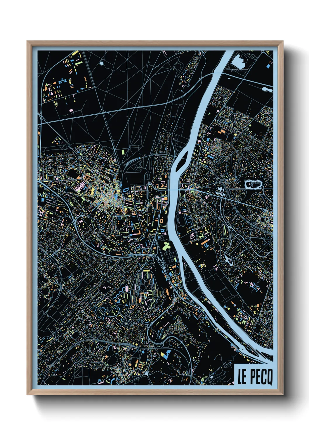 Une affiche de carte sur Le Pecq