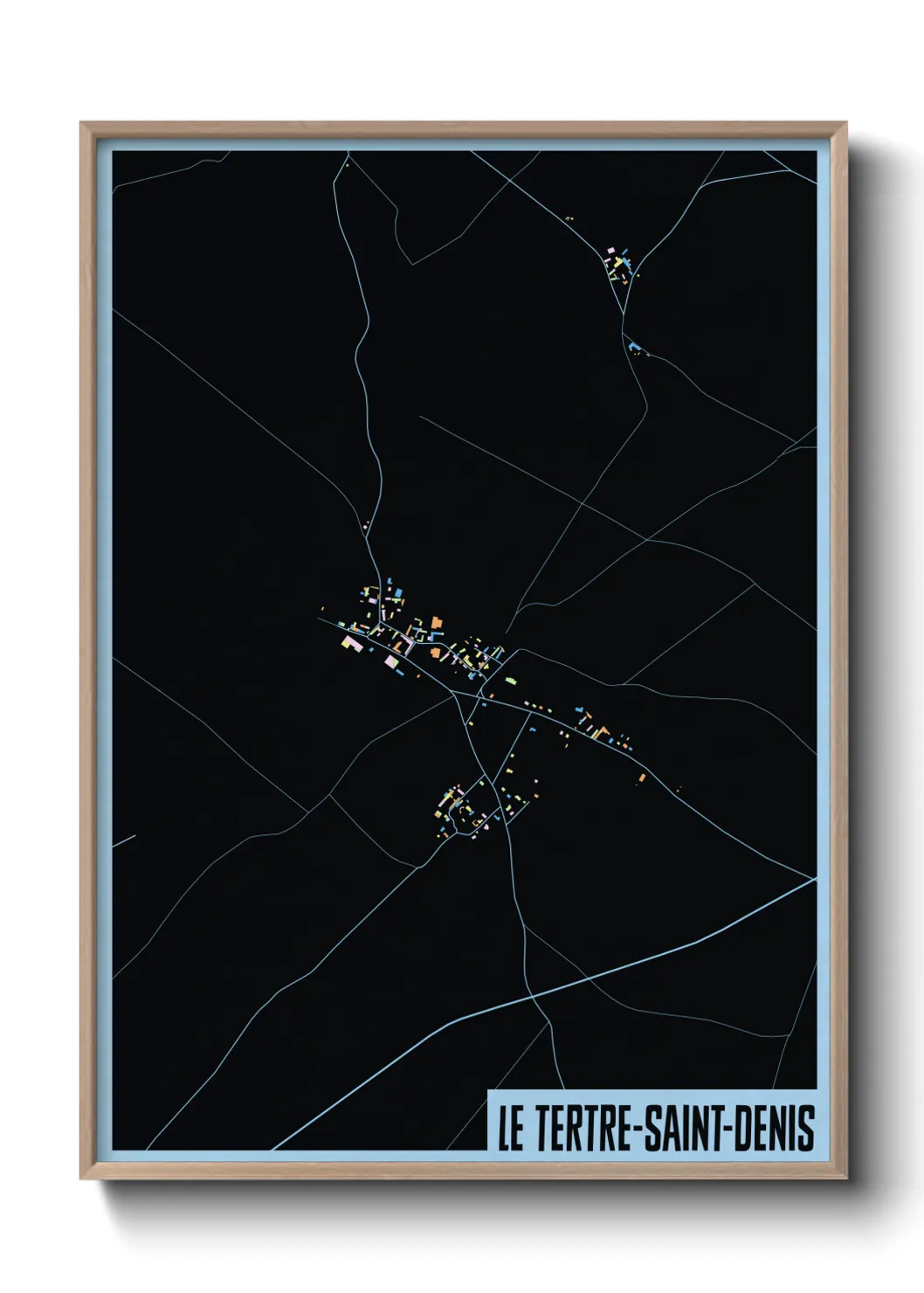 Une affiche de carte sur Le Tertre-Saint-Denis