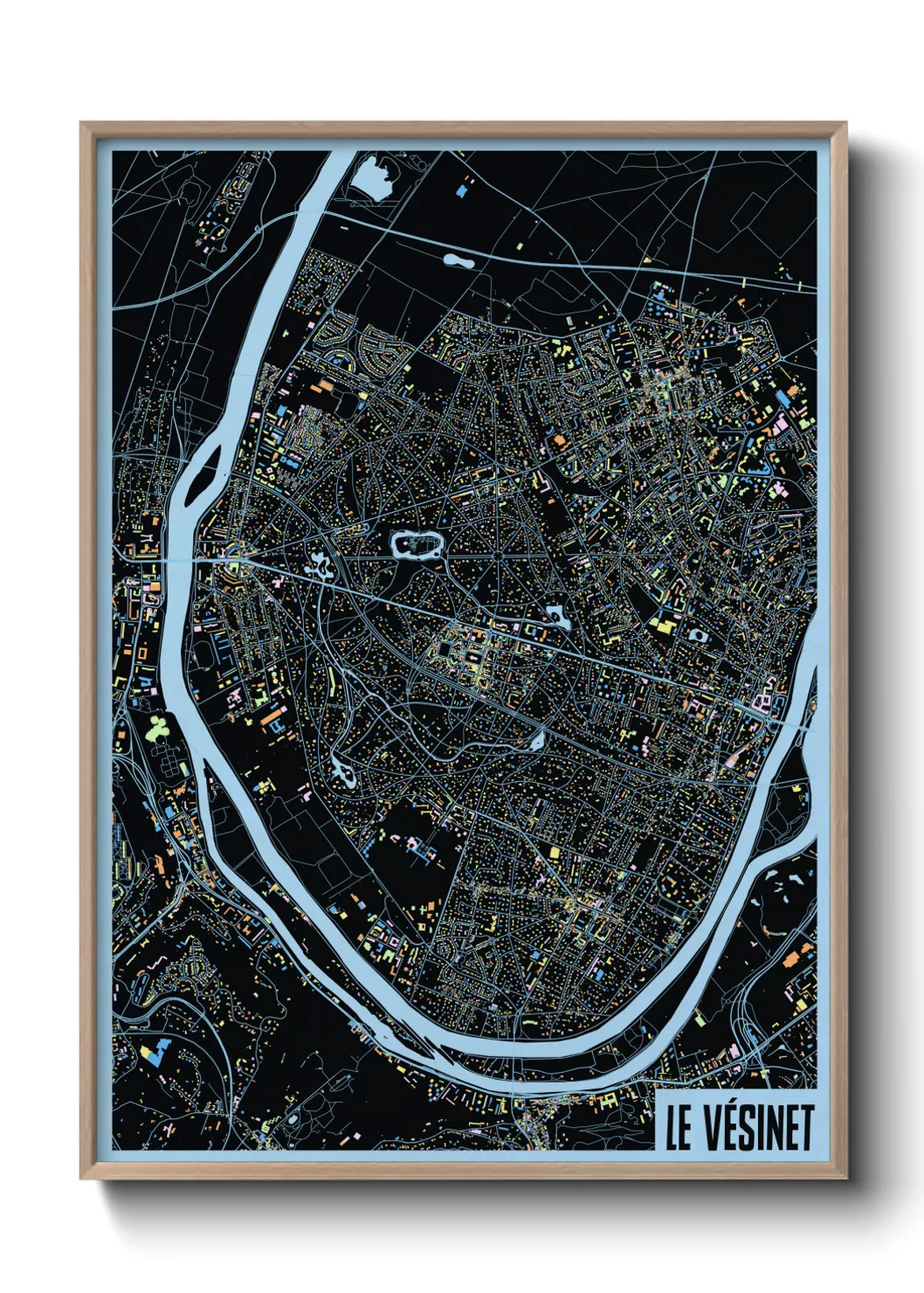 Une affiche de carte sur Le Vésinet