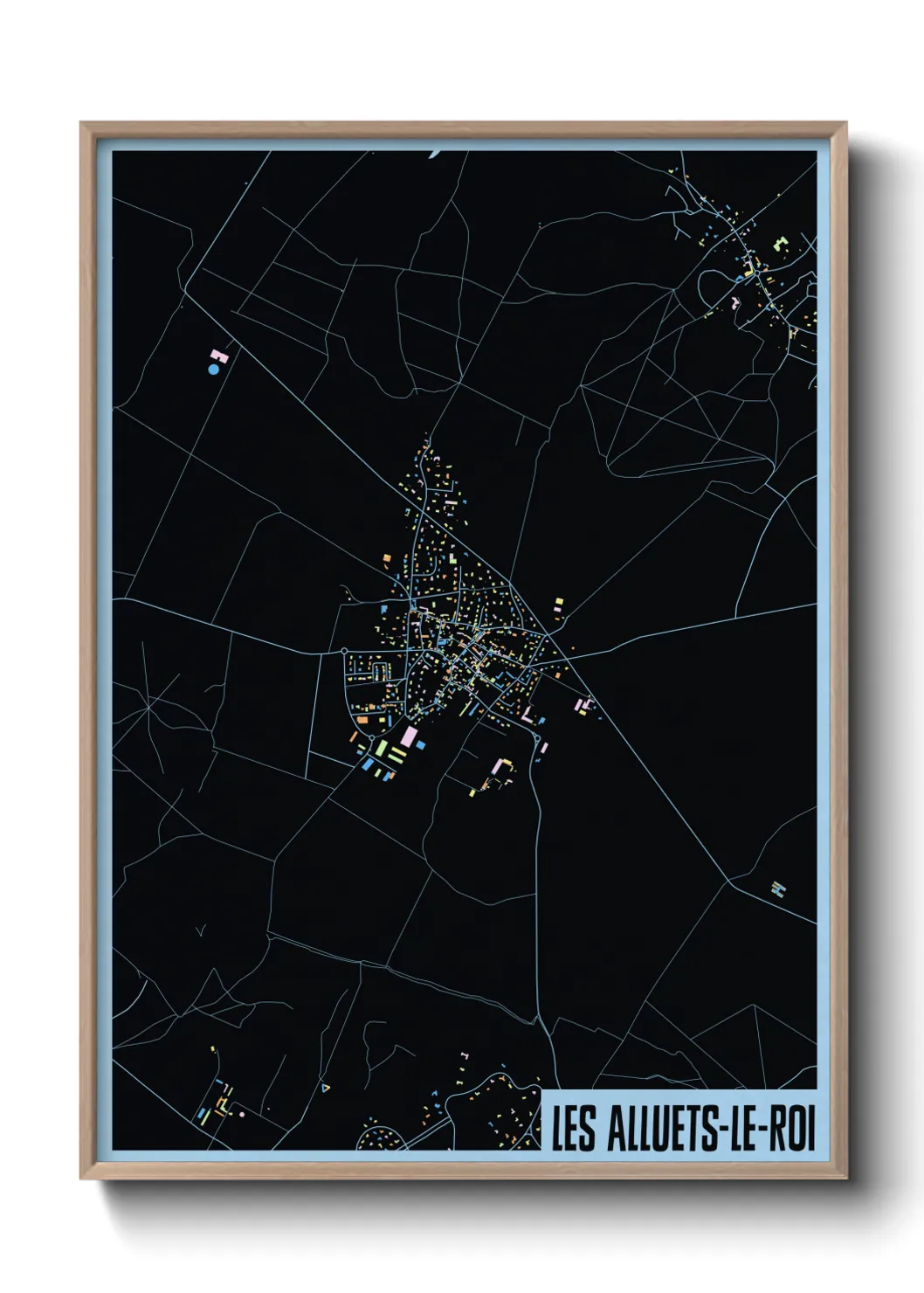 Une affiche de carte sur Les Alluets-le-Roi