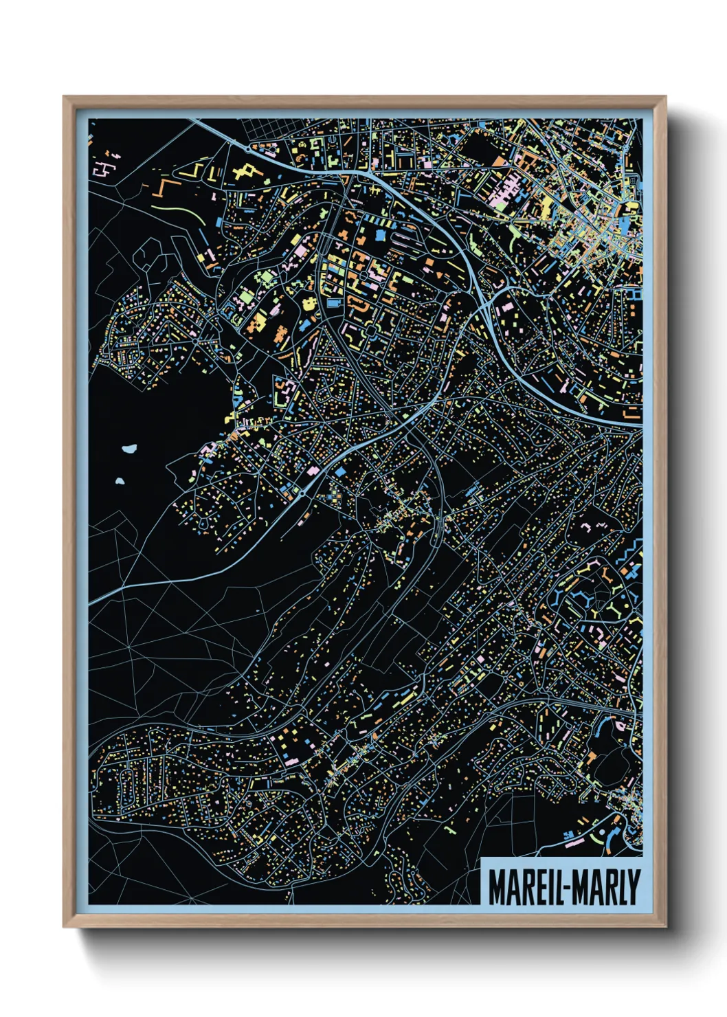 Une affiche de carte sur Mareil-Marly