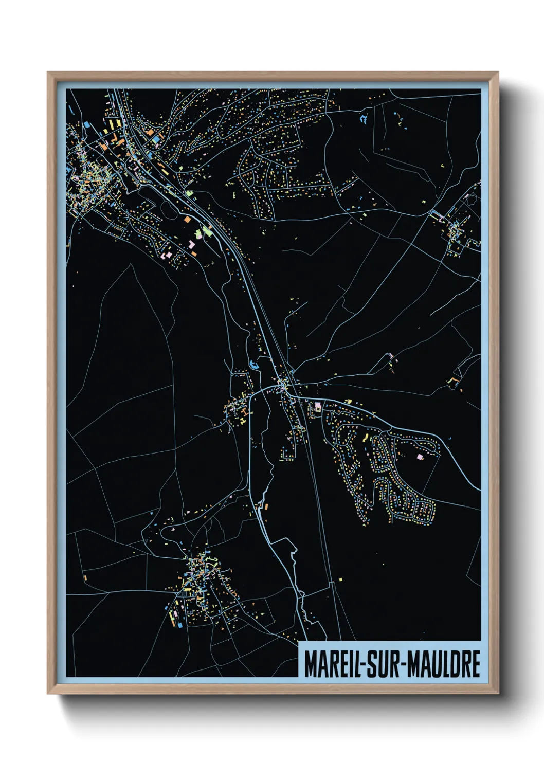 Une affiche de carte sur Mareil-sur-Mauldre