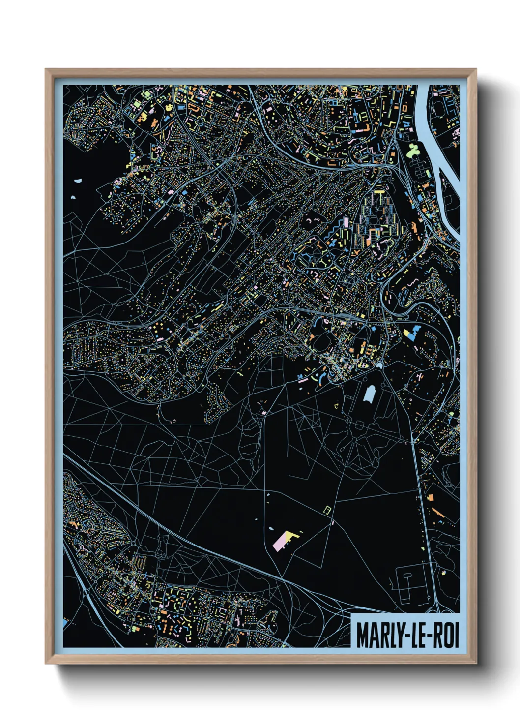 Une affiche de carte sur Marly-le-Roi