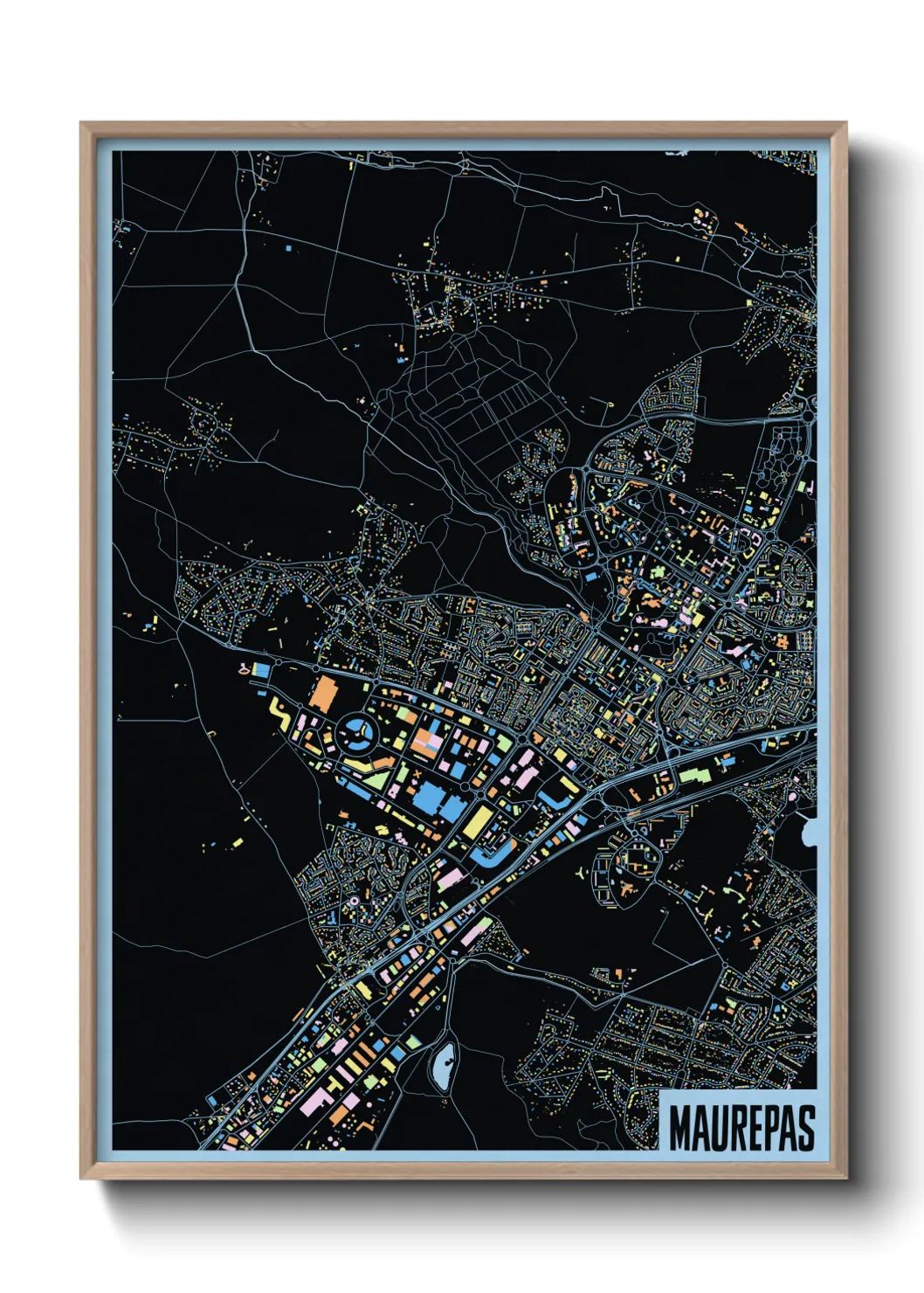 Une affiche de carte sur Maurepas