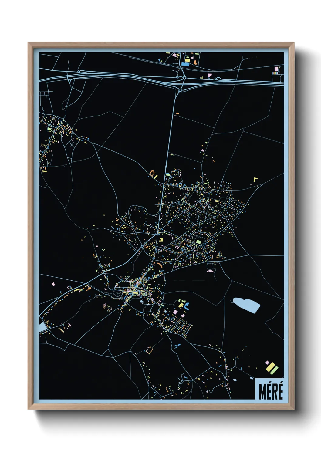 Une affiche de carte sur Méré