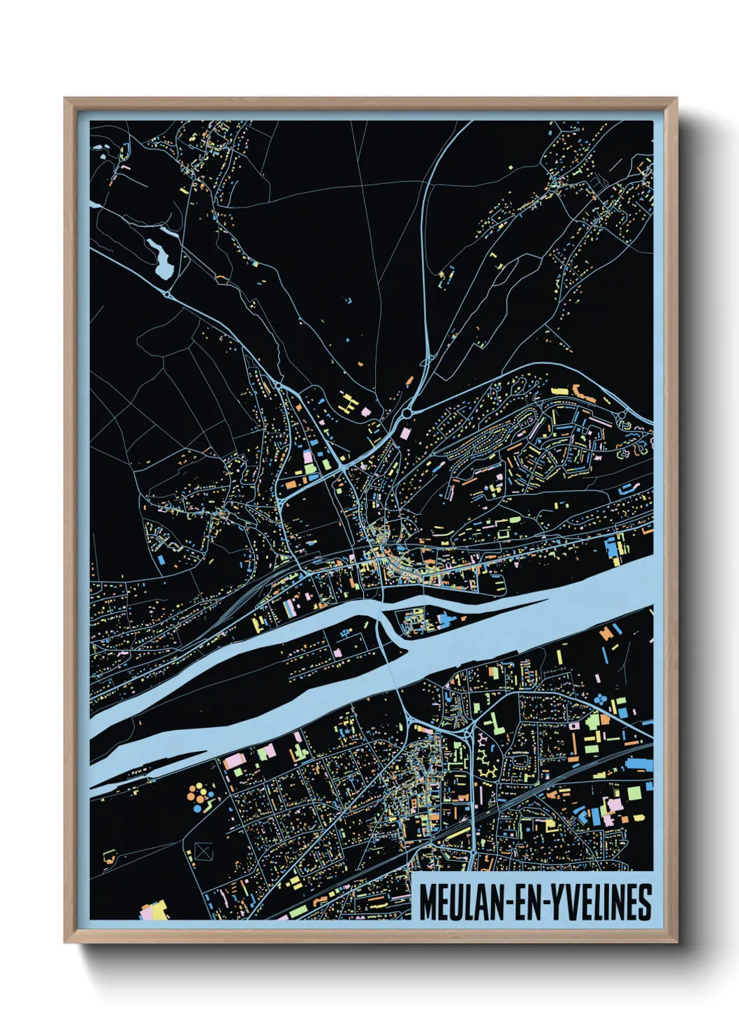 Une affiche de carte sur Meulan-en-Yvelines