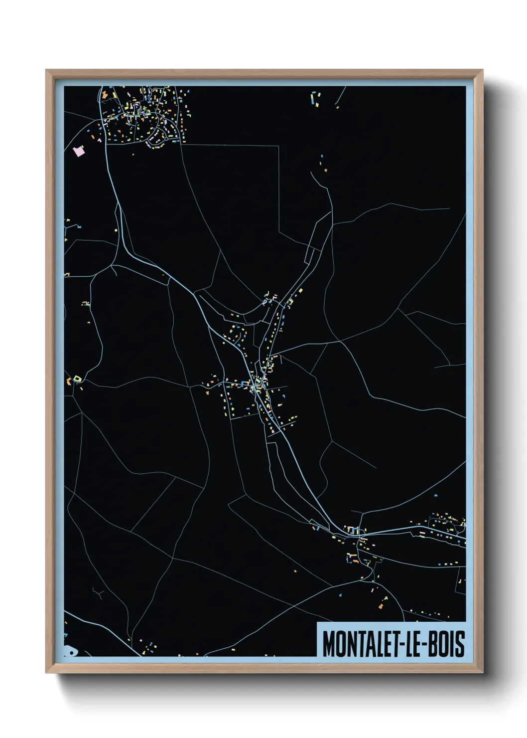 Une affiche de carte sur Montalet-le-Bois