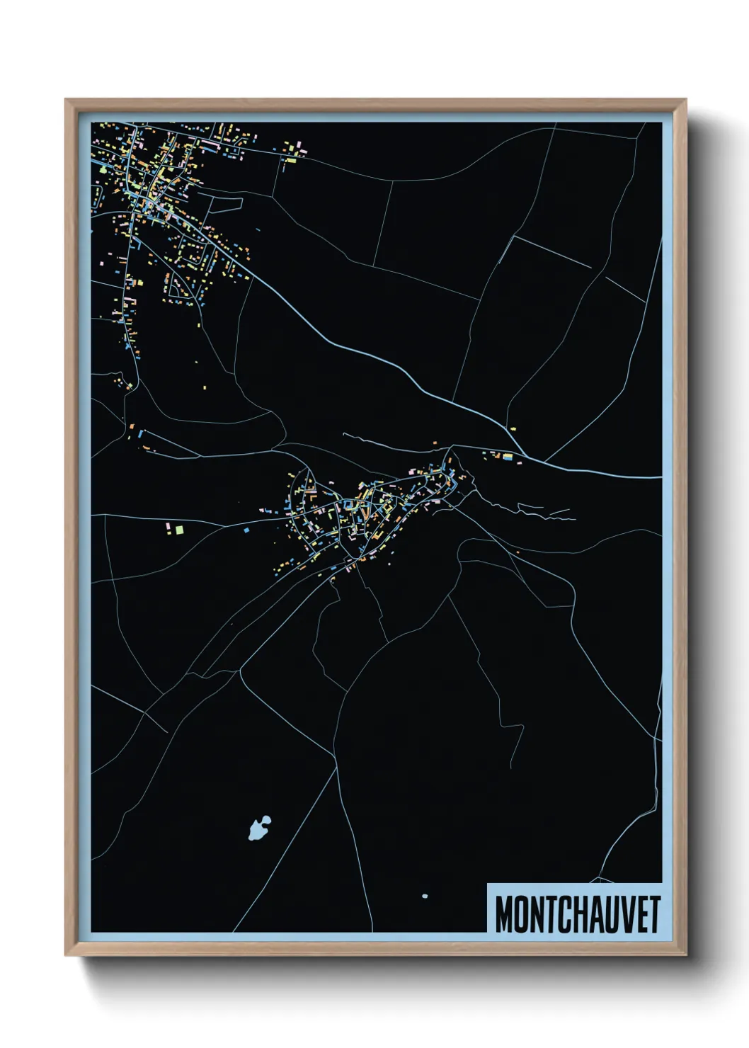 Une affiche de carte sur Montchauvet