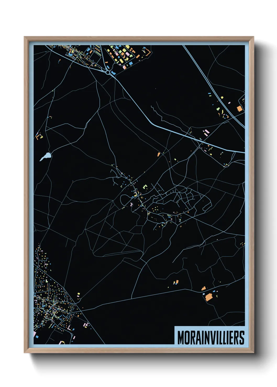 Une affiche de carte sur Morainvilliers