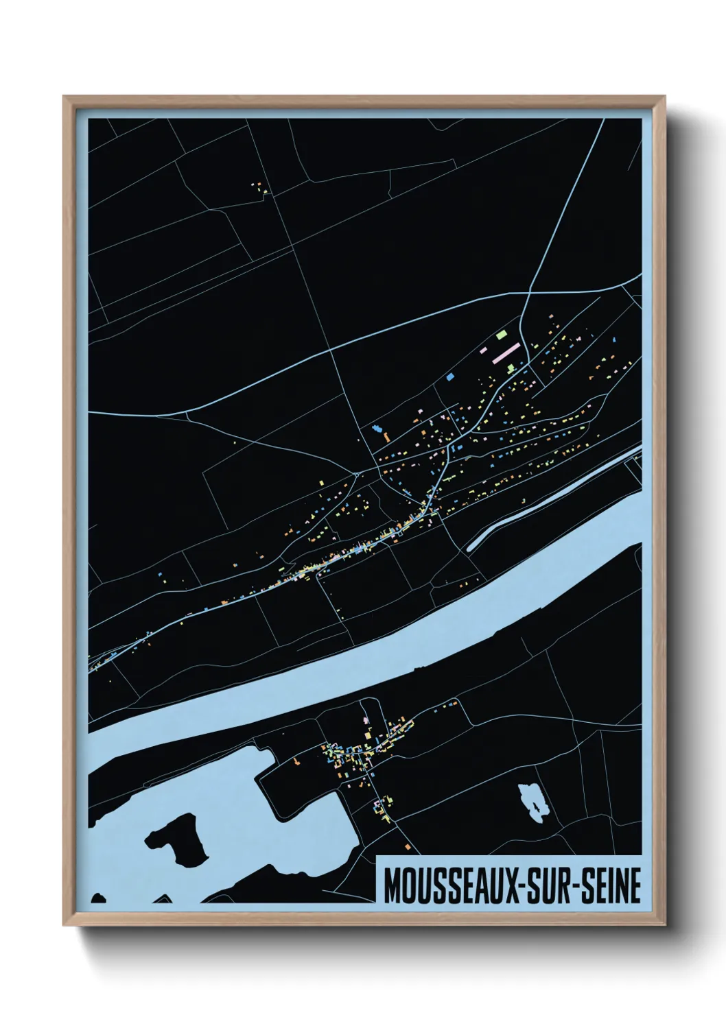 Une affiche de carte sur Mousseaux-sur-Seine