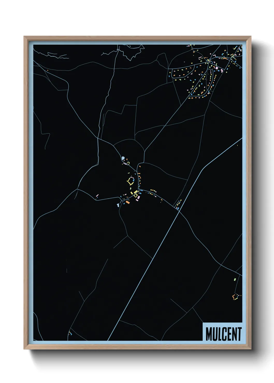 Une affiche de carte sur Mulcent