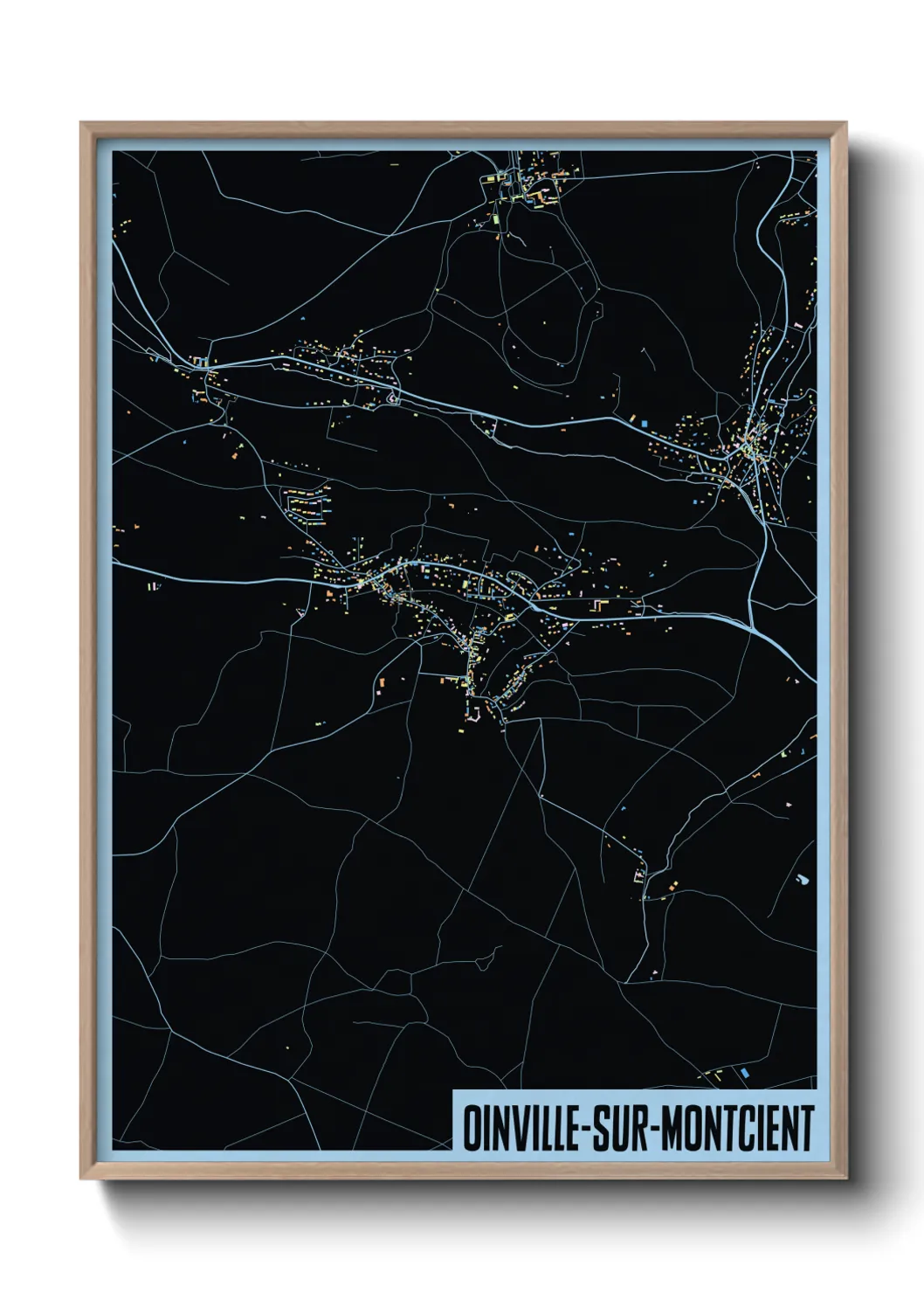 Une affiche de carte sur Oinville-sur-Montcient