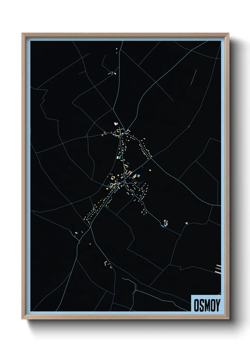 Une affiche de carte sur Osmoy