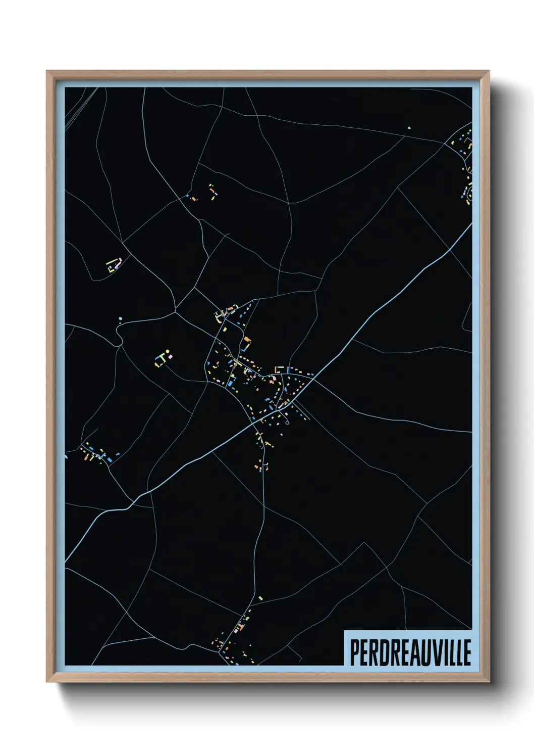 Une affiche de carte sur Perdreauville