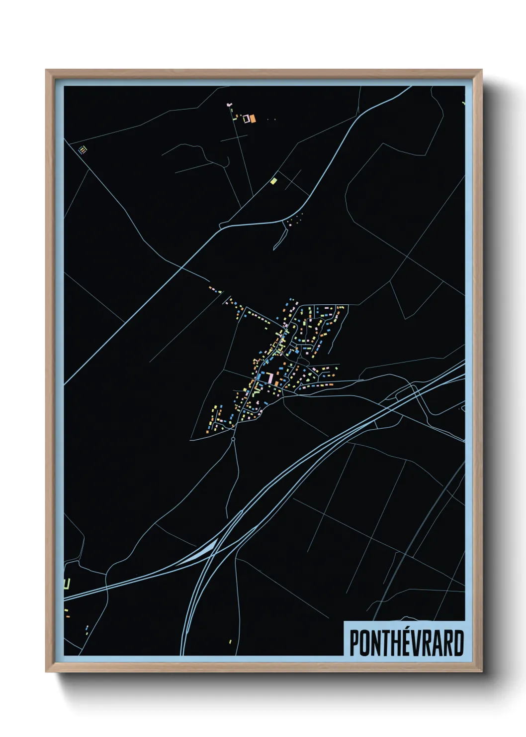 Une affiche de carte sur Ponthévrard