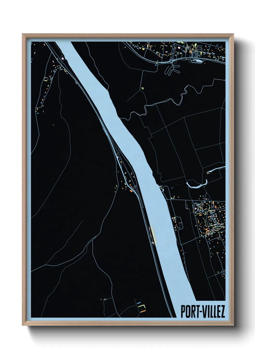 Une affiche de carte sur Port-Villez