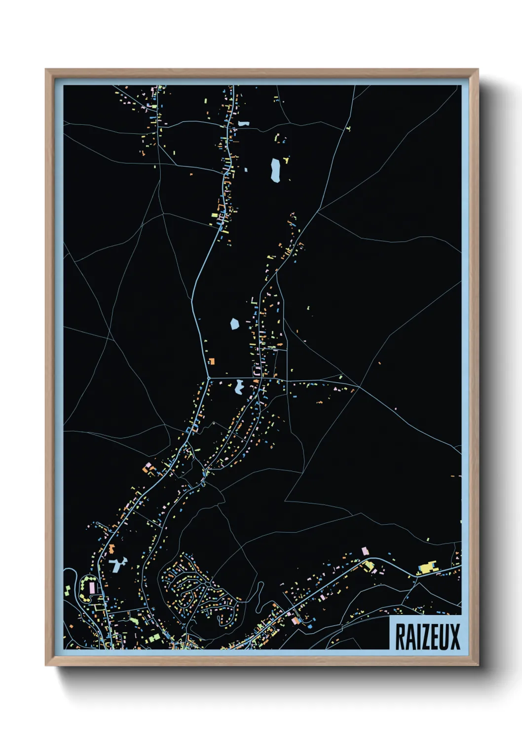 Une affiche de carte sur Raizeux