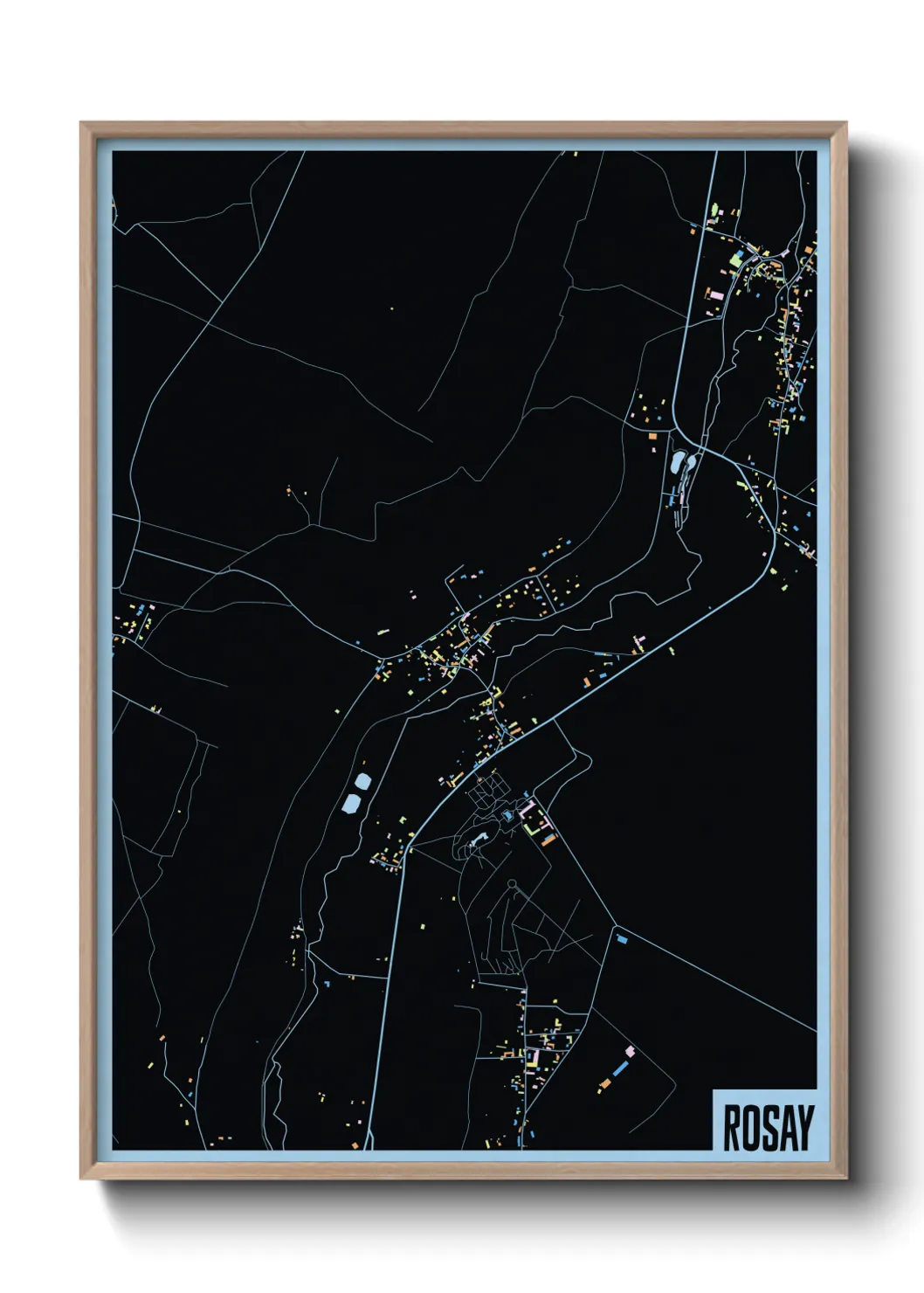 Une affiche de carte sur Rosay