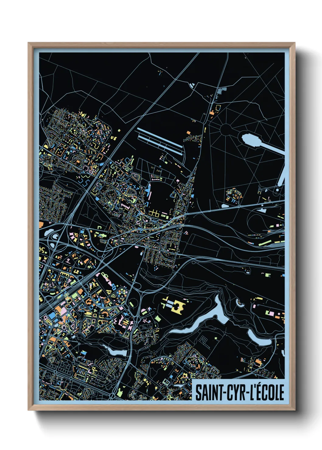 Une affiche de carte sur Saint-Cyr-l'École