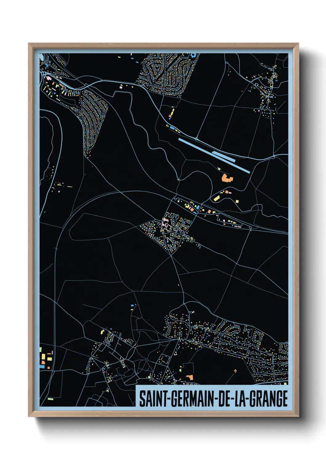 Une affiche de carte sur Saint-Germain-de-la-Grange