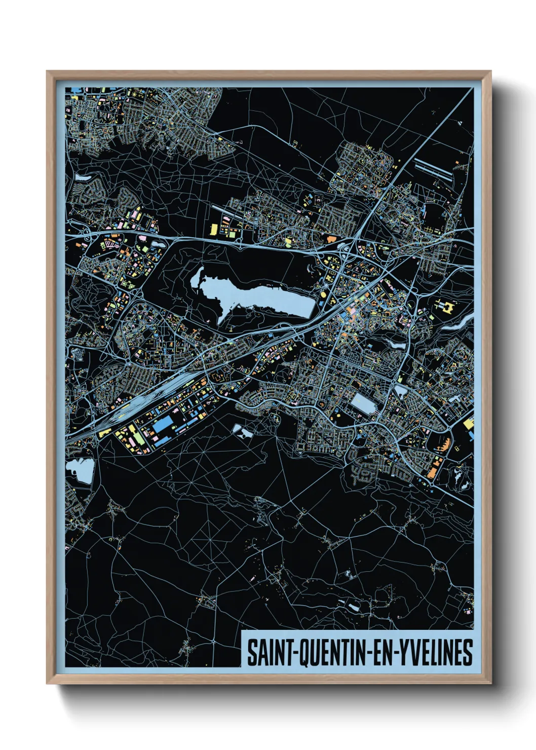 Une affiche de carte sur Saint-Quentin-en-Yvelines