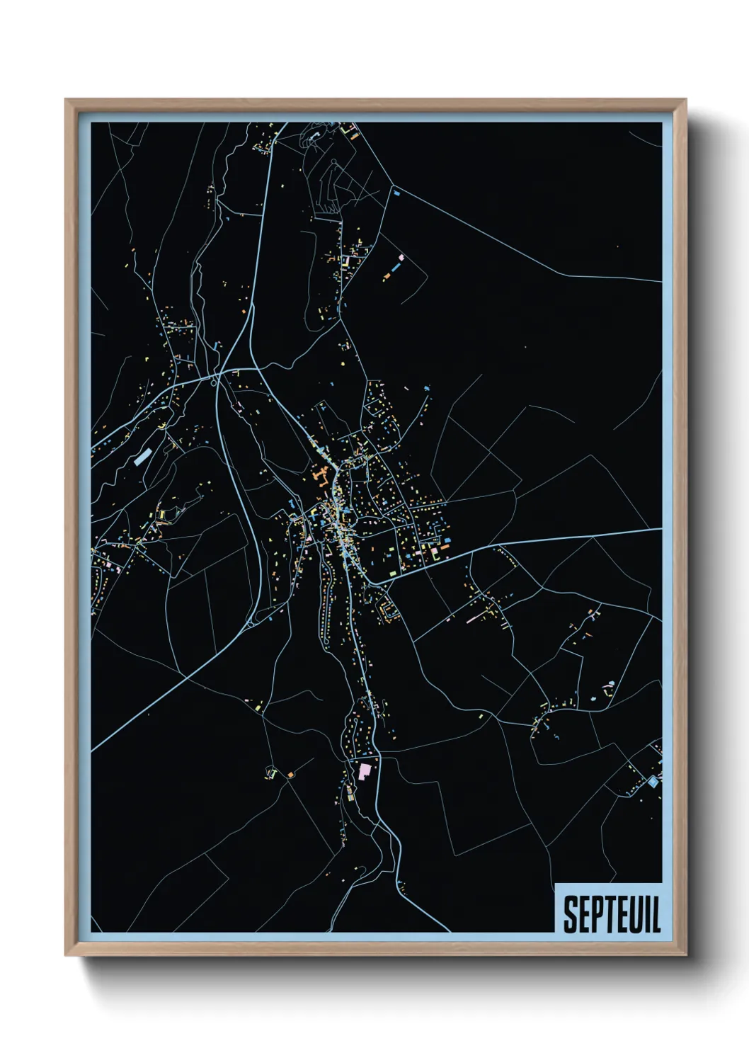 Une affiche de carte sur Septeuil