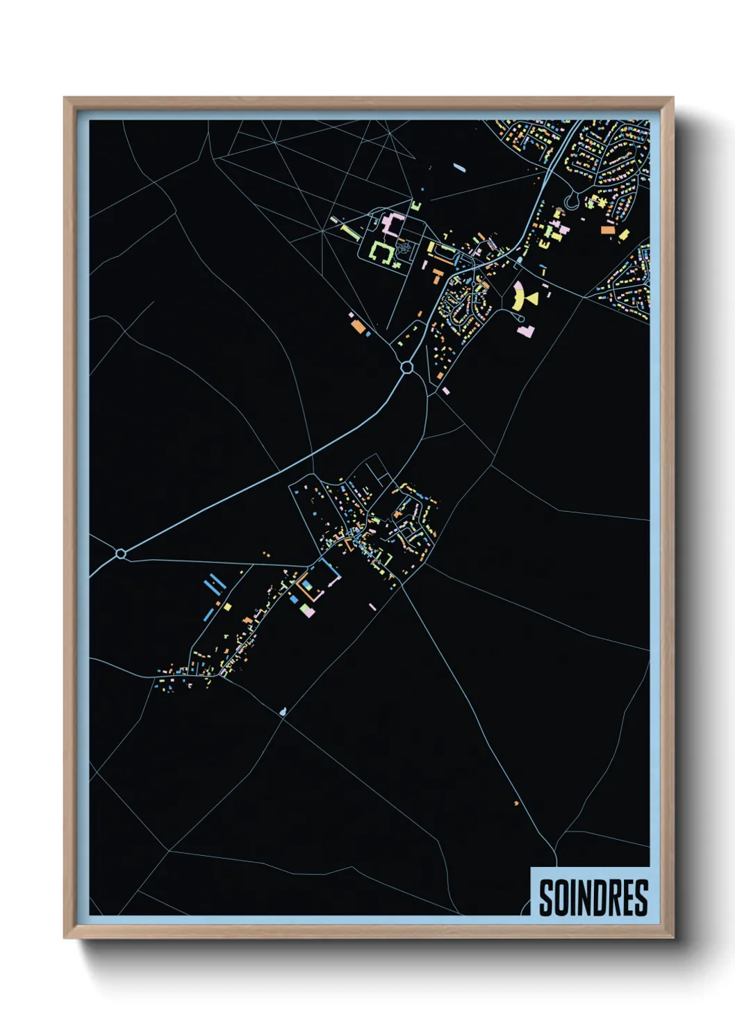 Une affiche de carte sur Soindres