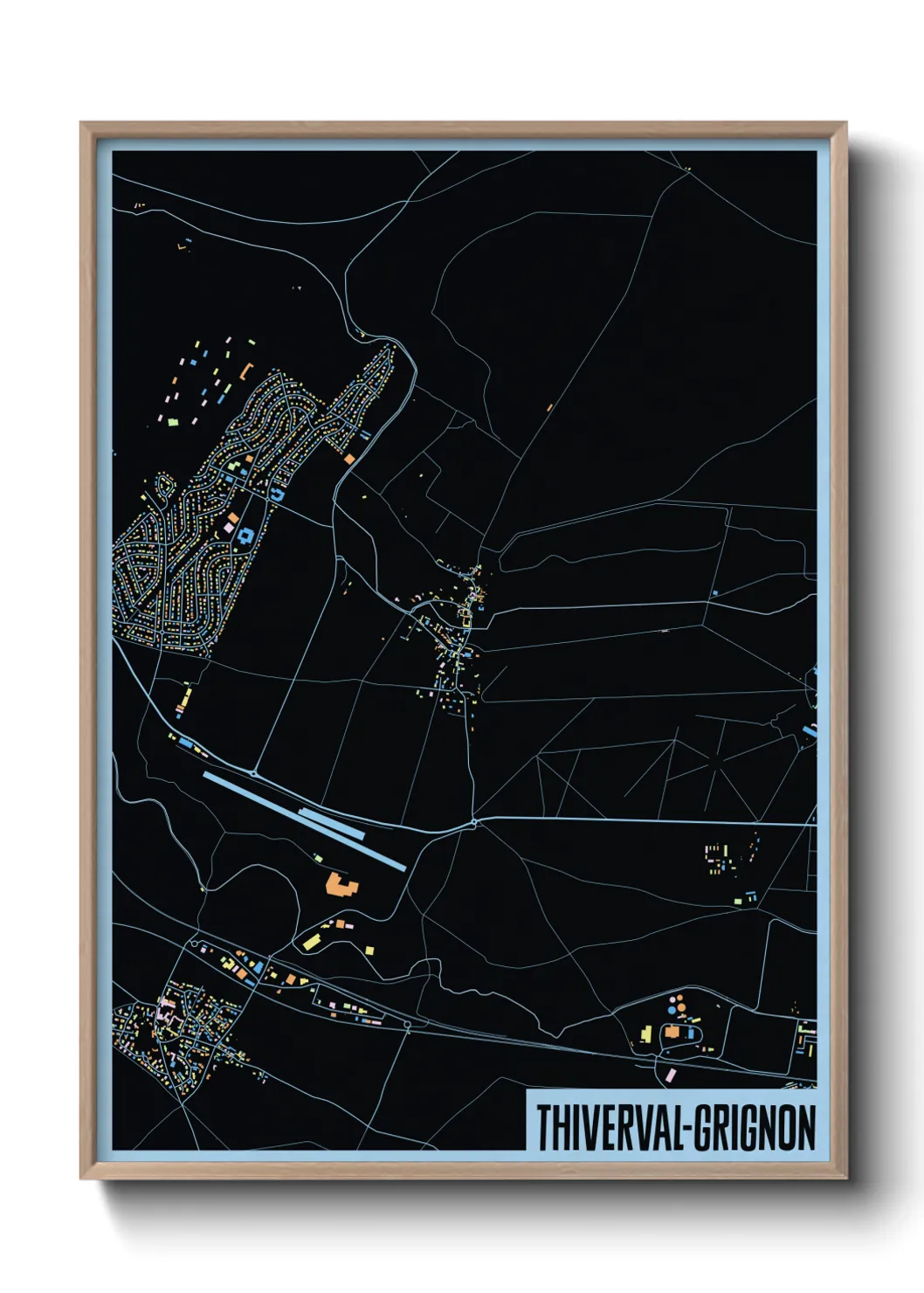 Une affiche de carte sur Thiverval-Grignon