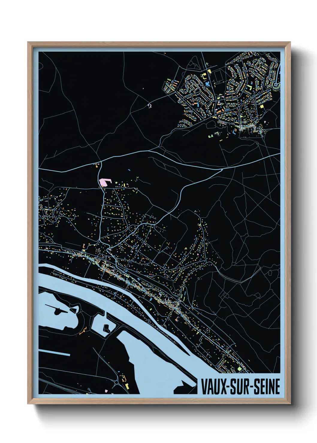 Une affiche de carte sur Vaux-sur-Seine