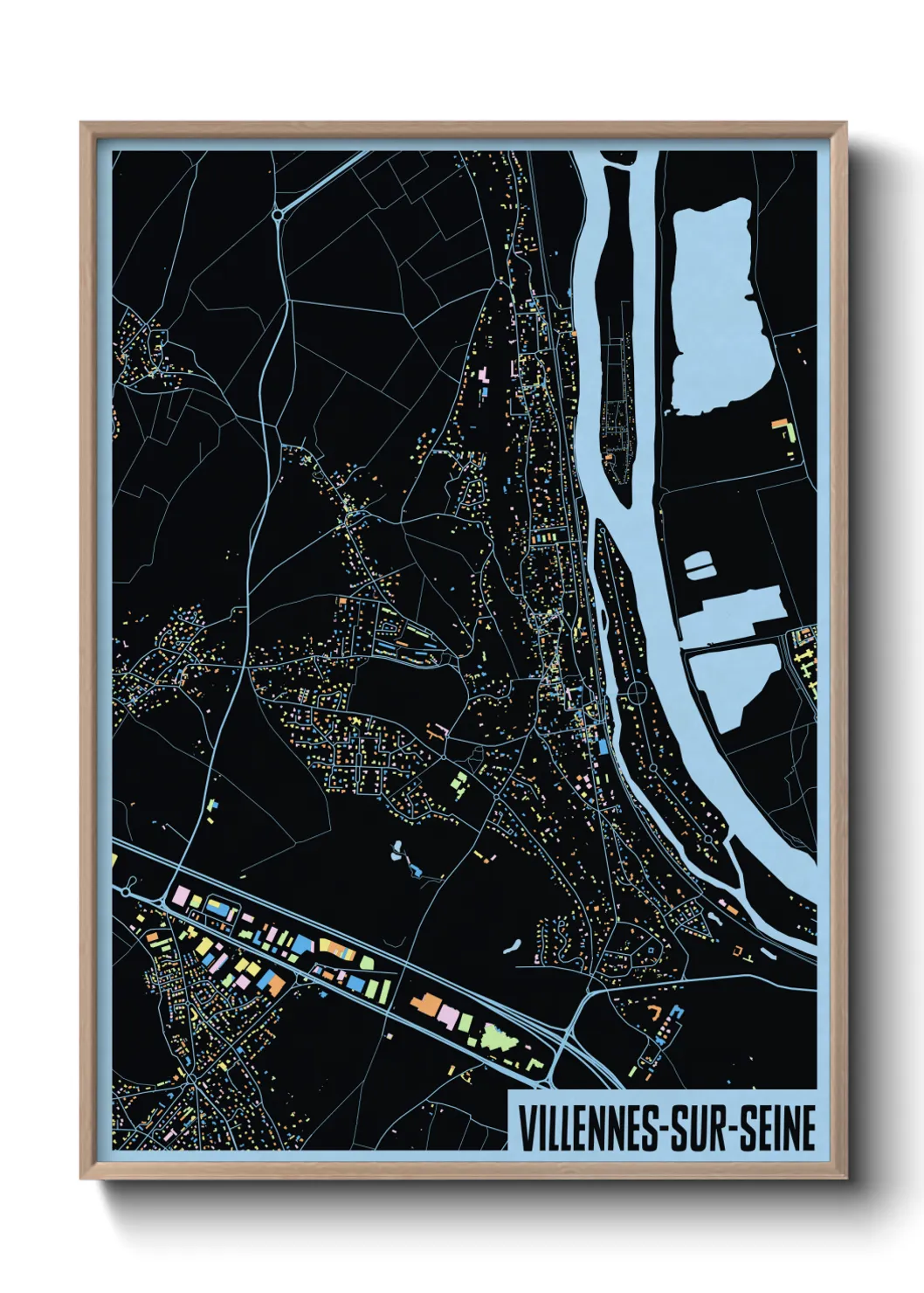 Une affiche de carte sur Villennes-sur-Seine