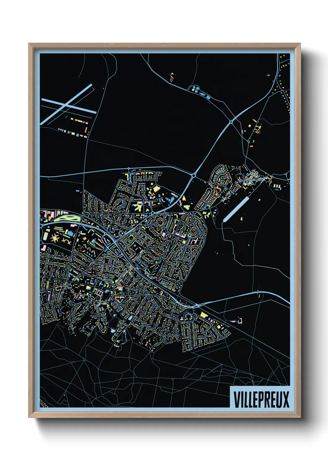 Une affiche de carte sur Villepreux