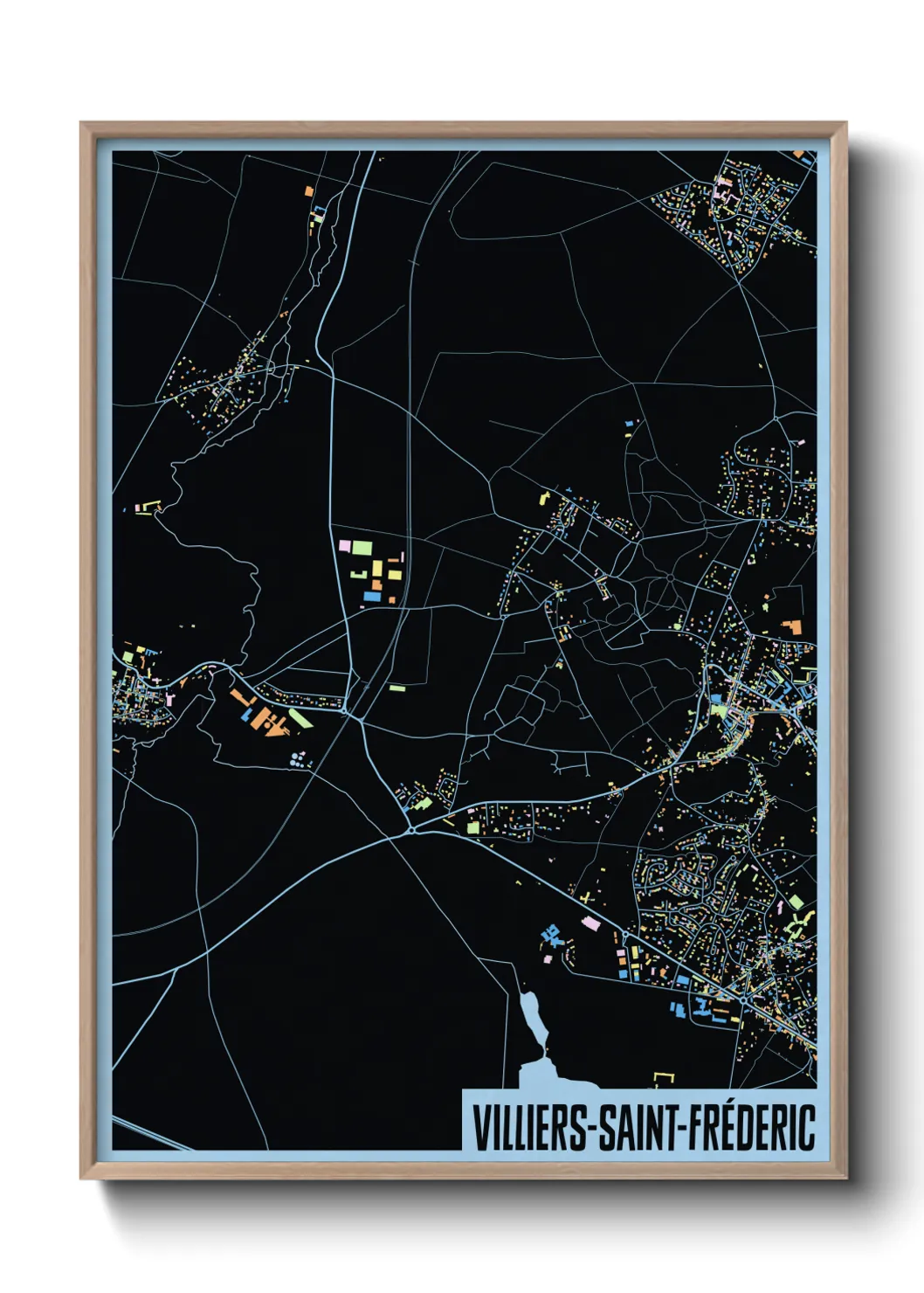 Une affiche de carte sur Villiers-Saint-Fréderic