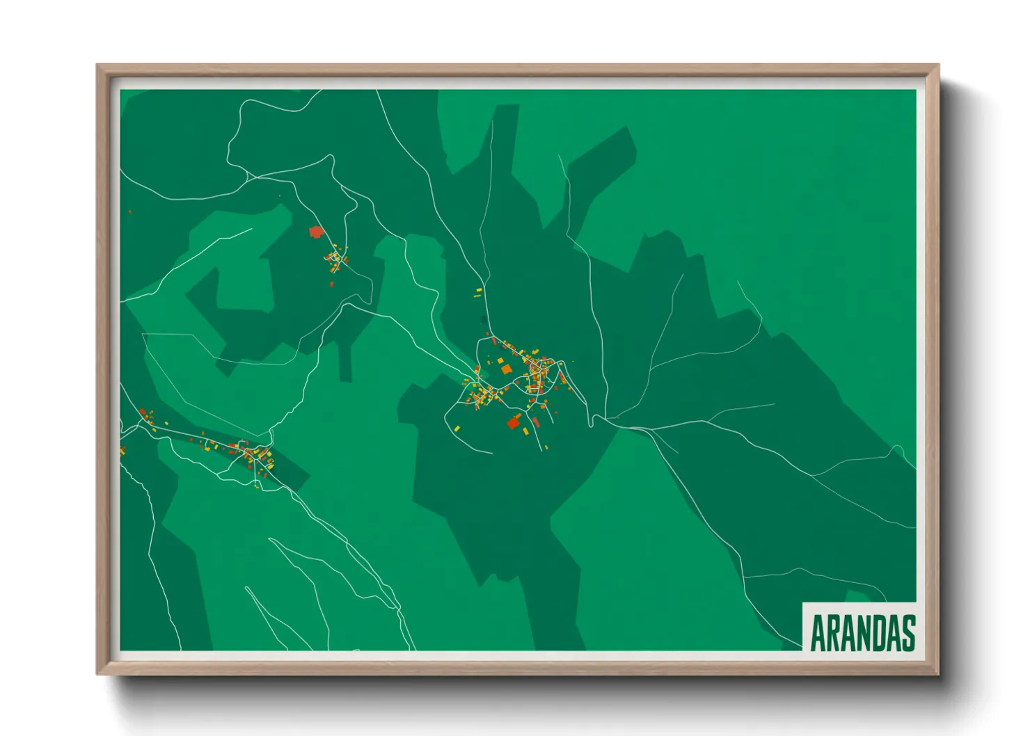 Une affiche de carte sur Arandas