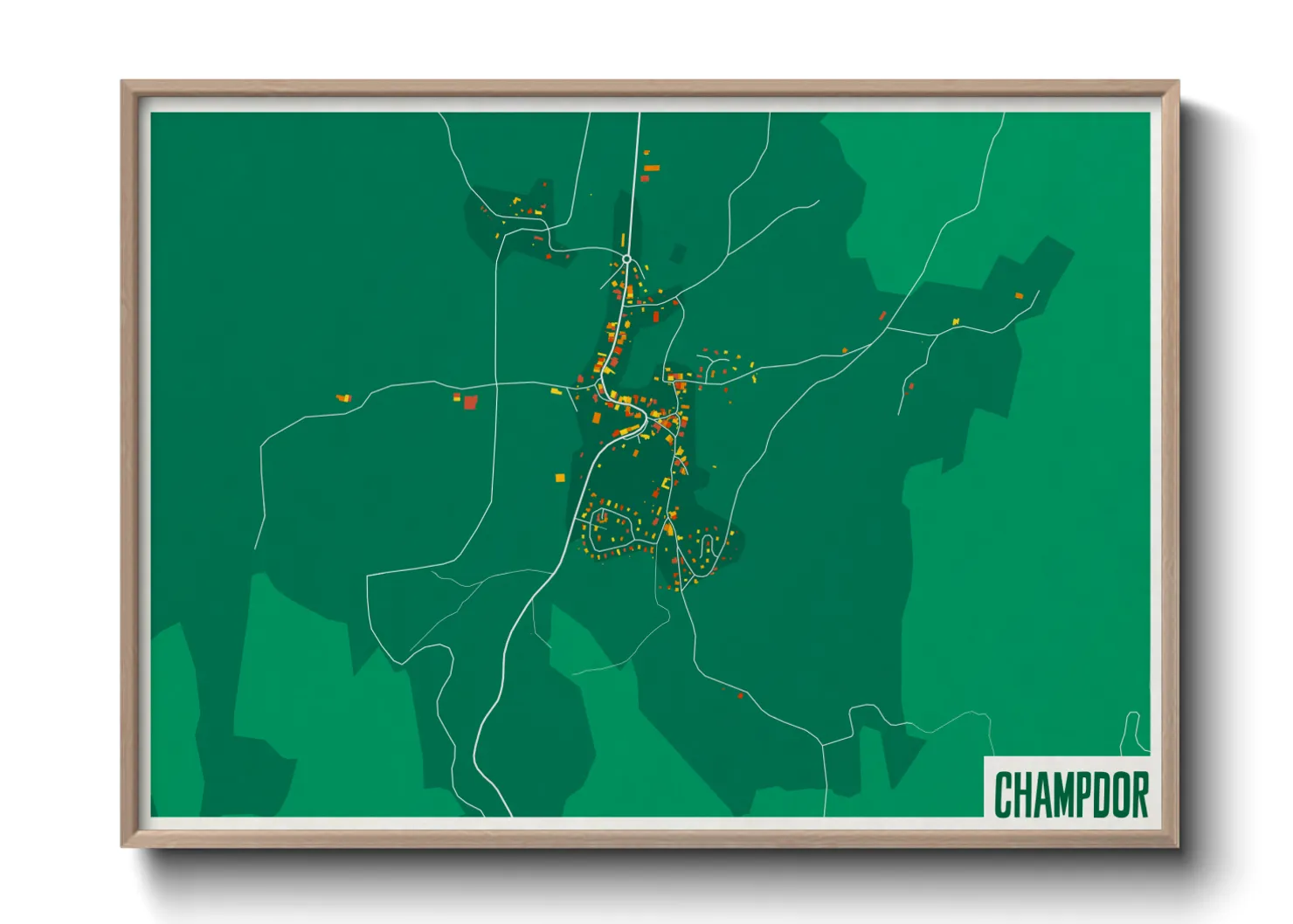 Une affiche de carte sur Champdor